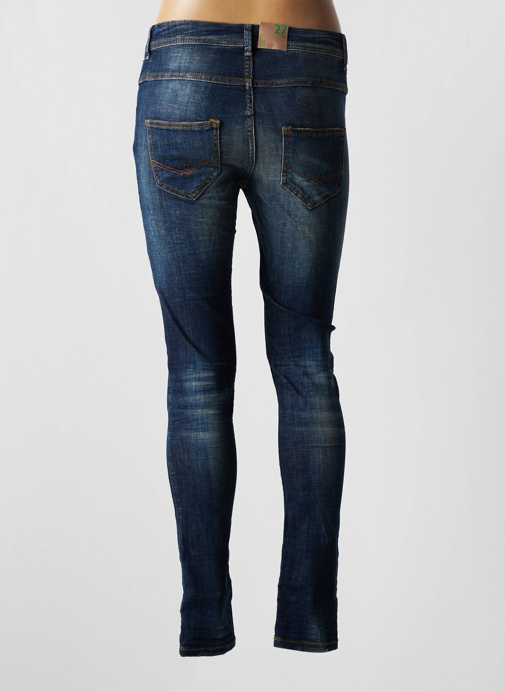 Benetton Jeans Coupe Slim Femme couleur bleu