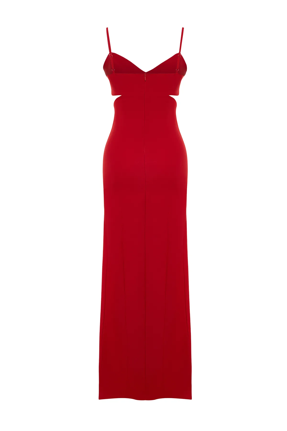 Trendyol Collection  Rotes schlichtes, regelmäßig gewebtes Abendkleid und Abschlusskleid TPRSS19UT0124