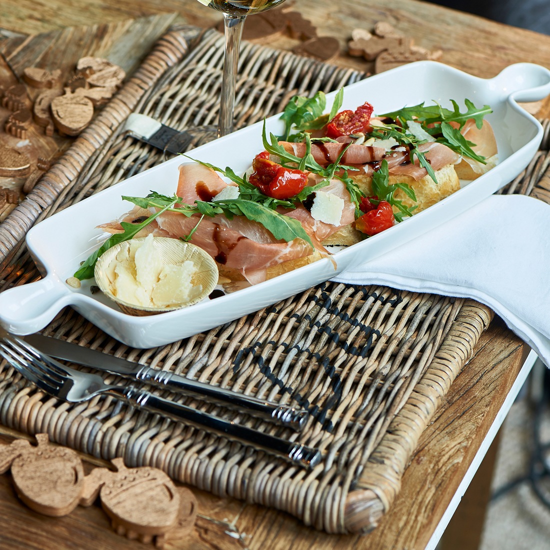 Rustic Ratt.Placemat Diner black