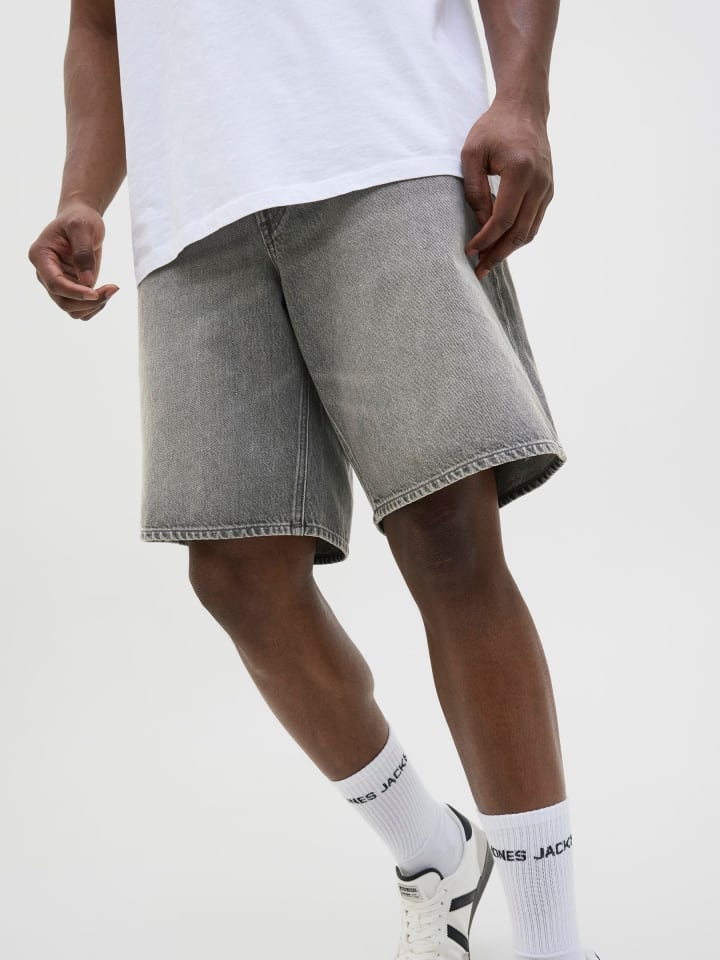 JACK & JONES PLUS Jeans-Shorts in Grey Denim günstig kaufen