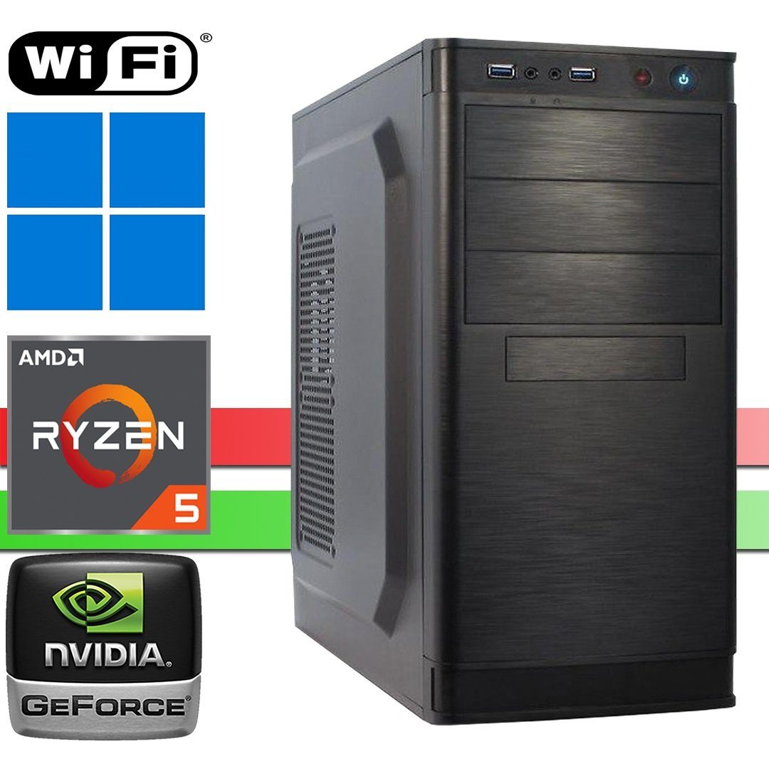 X-HARDWARE X-Power Computer 3600, 32GB RAM, 1000GB NVMe SSD + bis zu 4TB HDD Business-PC (AMD Ryzen 5 3600, Nvidia GeForce GT 730, 32 GB RAM, 0 GB HDD, 1000 GB SSD, Luftkühlung, Windows 11 Professional, WiFi)