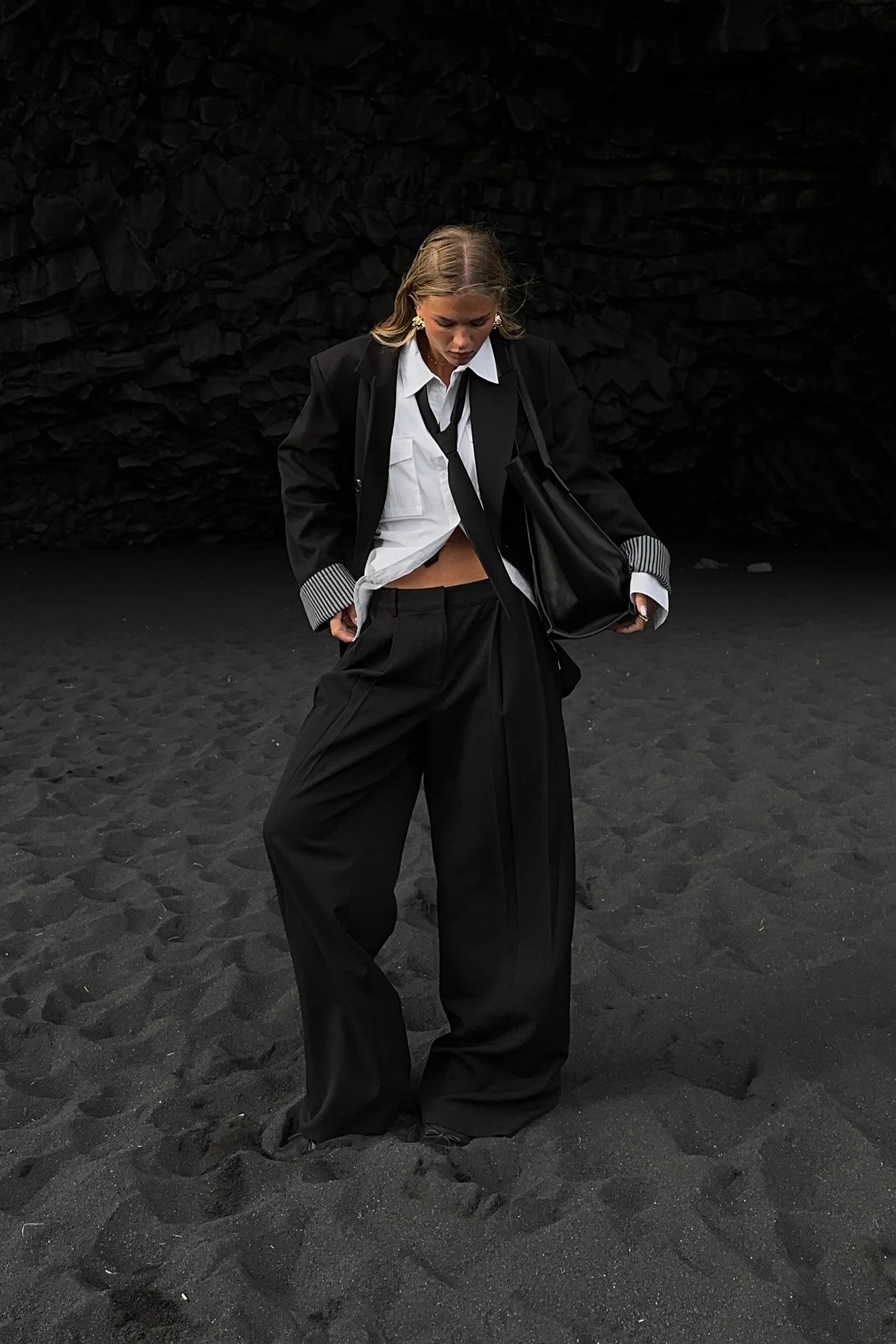 Anzughose mit mittlerer Taille