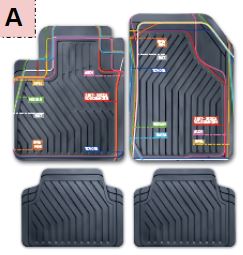Semi-Custom PVC-Fußmatten im 4-teiligen Set, schwarz, Größe A, von Norauto - ATU