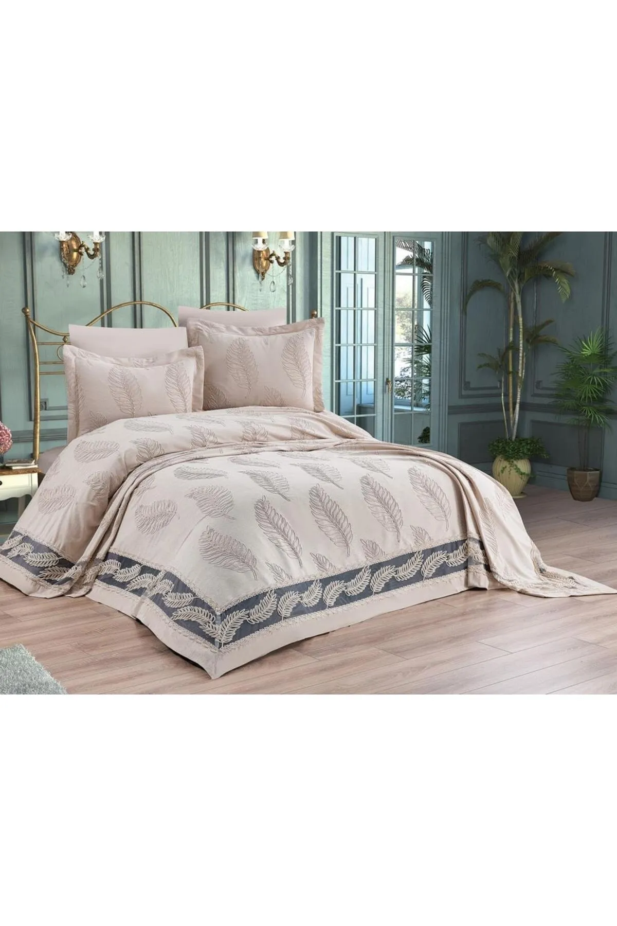 Çeyiz Diyarı  Çeyizdiyarı Barbara 6-teiliges Chenille-Pique-Set Cappuccino
