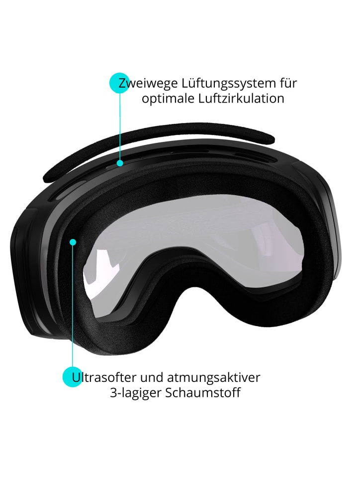 YEAZ APEX Magnet-Ski-Snowboardbrille grün verspiegelt/schwarz in grün günstig kaufen onesize