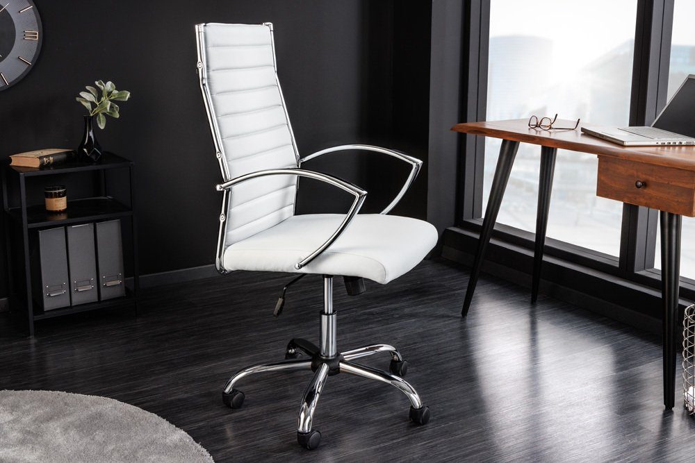 riess-ambiente Bürostuhl BIG DEAL weiß / silber (Einzelartikel, 1 St), Büro · Kunstleder · Metall · drehbar · Arbeitszimmer