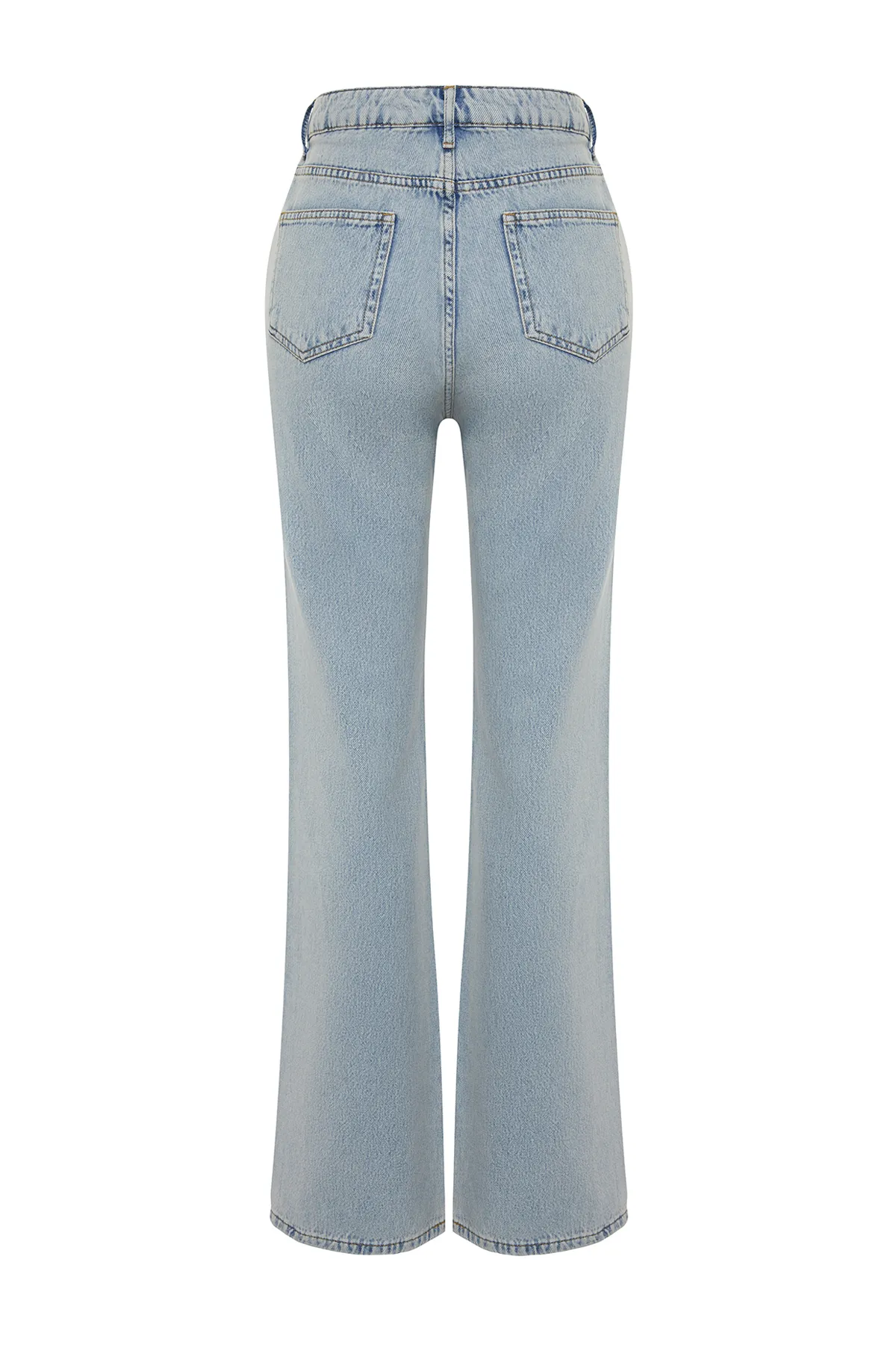 Trendyol Collection  Hellblaue Jeans mit hoher Taille und weitem Bein TWOSS24JE00022