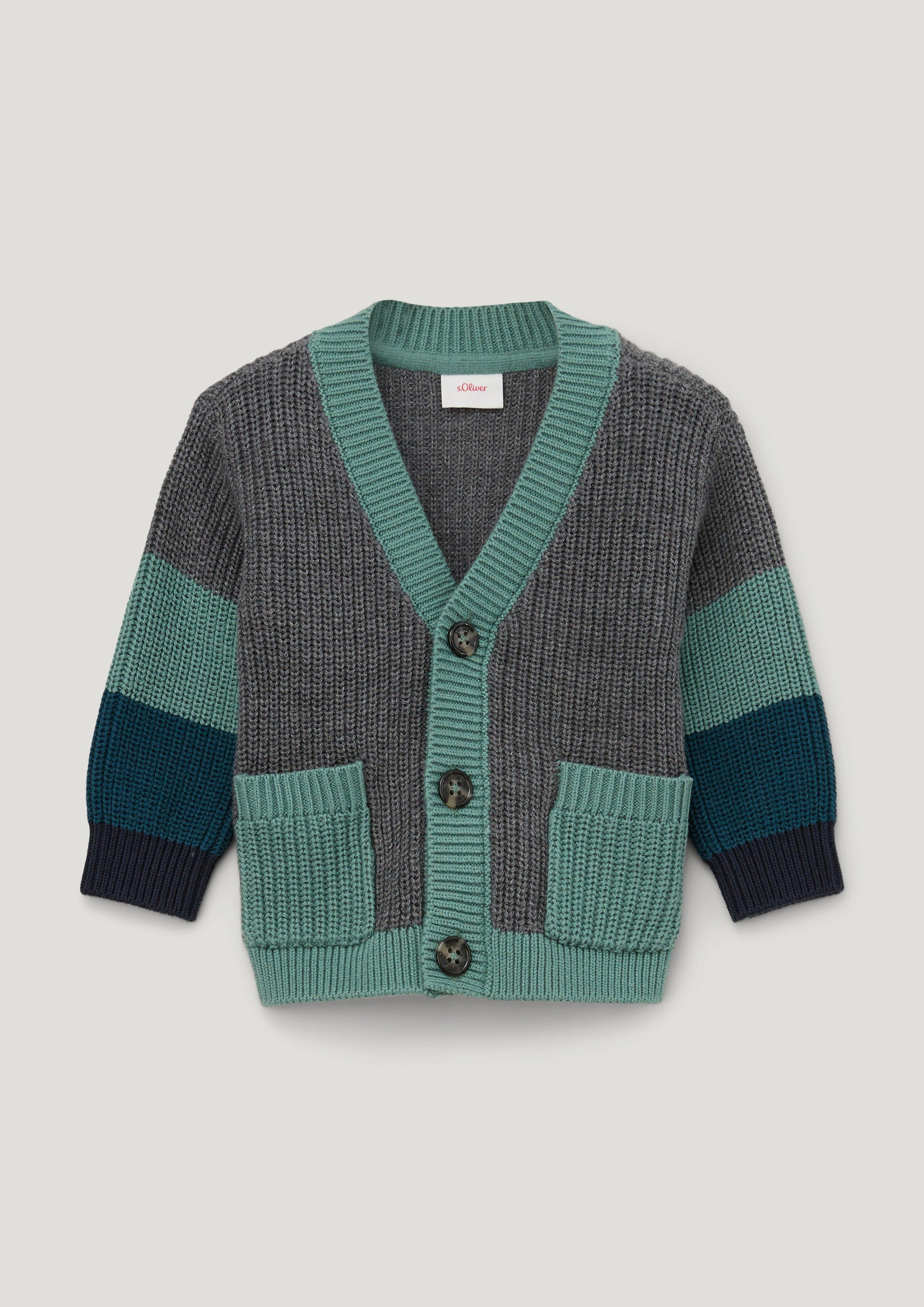 Strickjacke in Colour Blocking-Optik  2133943-9730