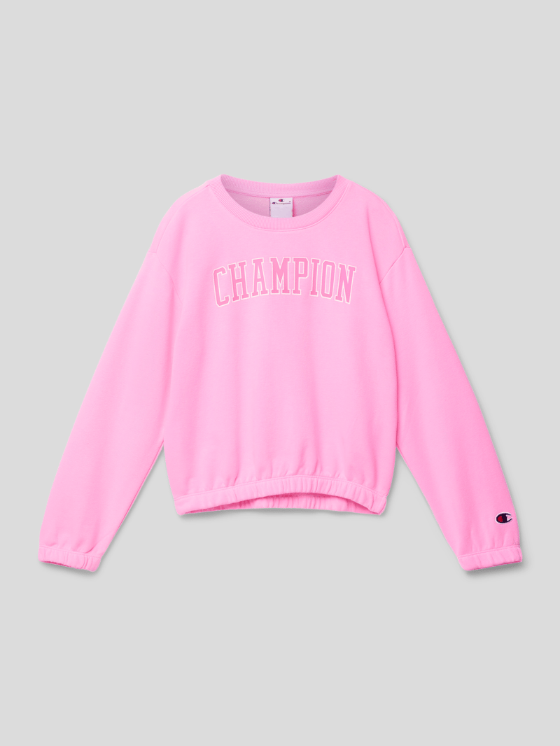 Sweatshirt mit Label-Details in rosa
