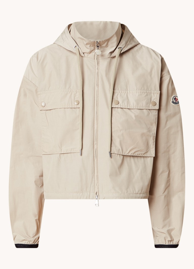 Jachetă scurtă Moncler Leda cu glugă ascunsă