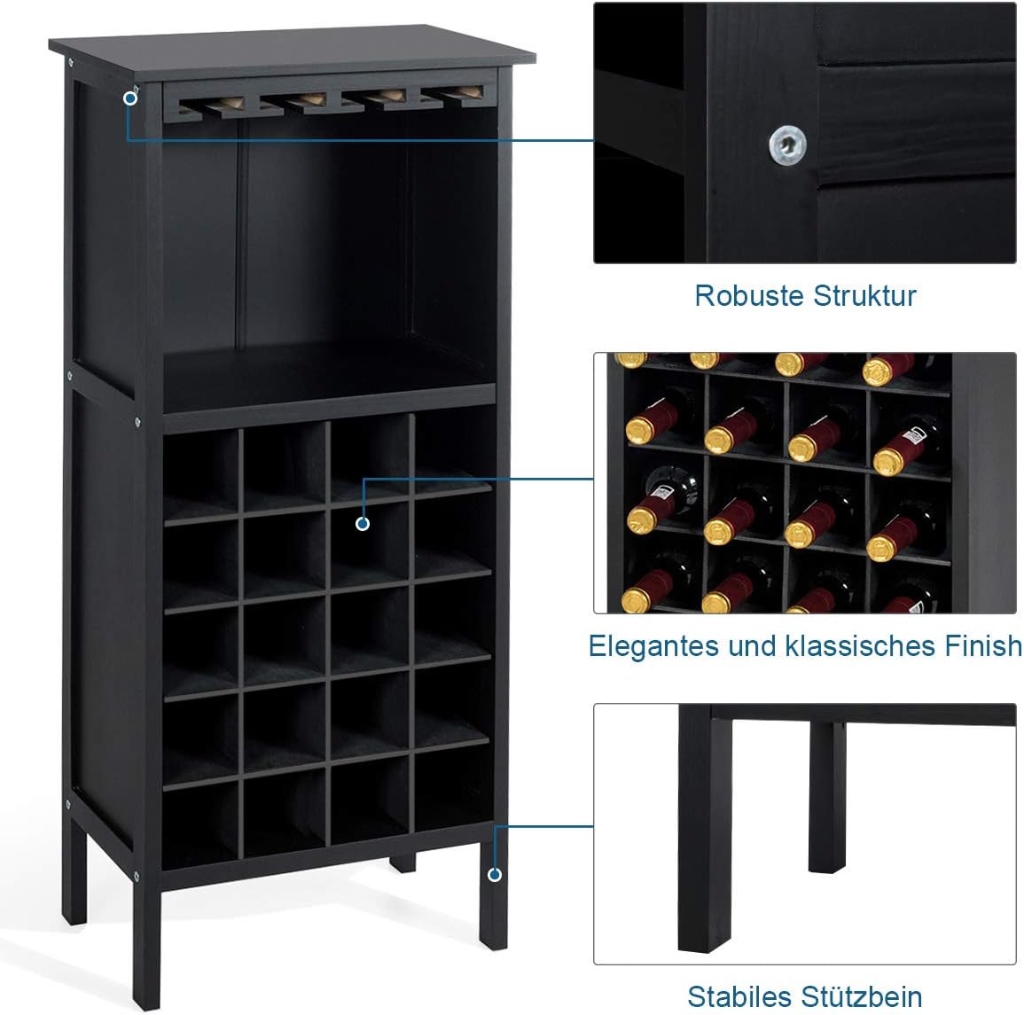 Costway COSTWAY Weinschrank für 20 Flaschen