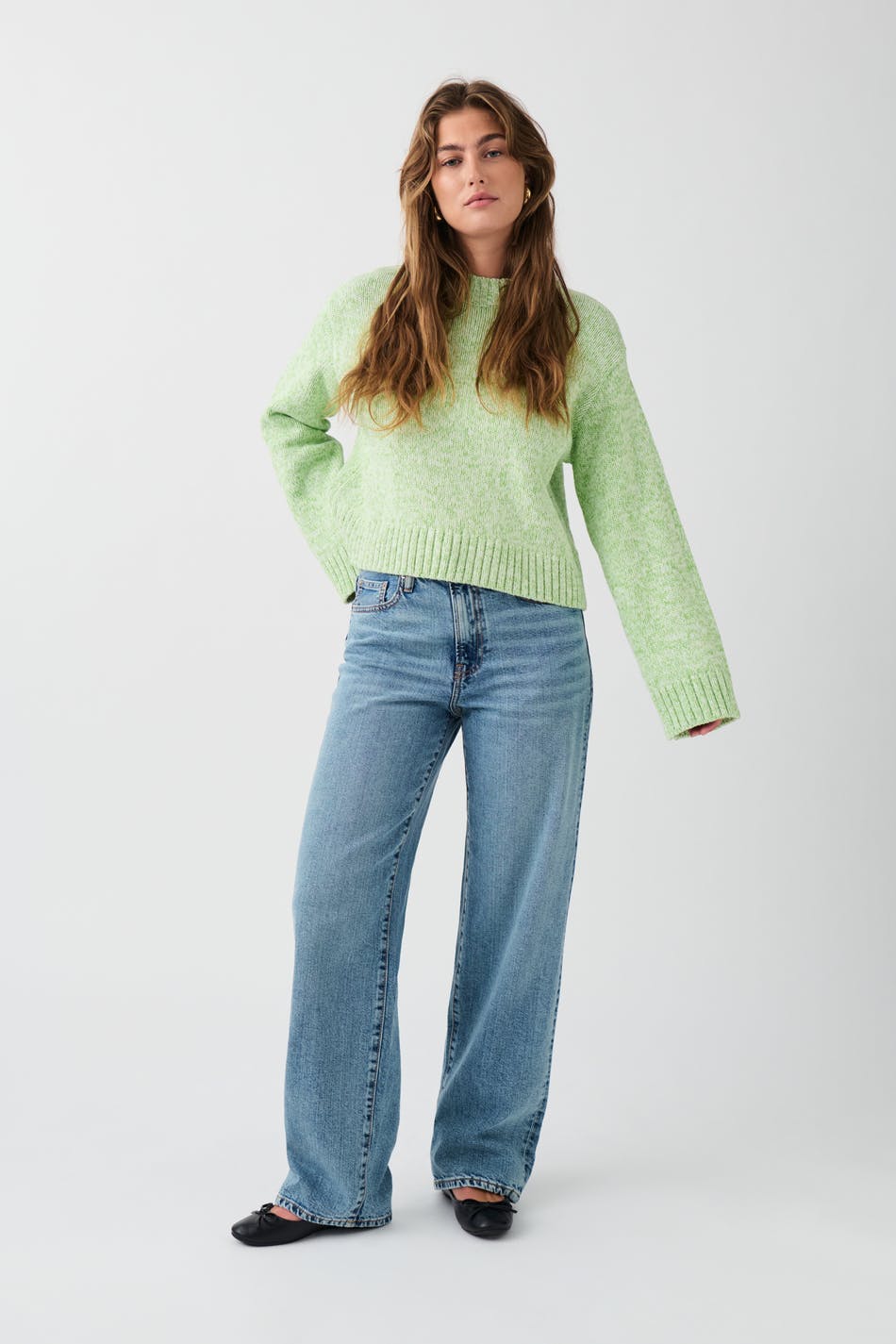 Cotton mélange knit sweater