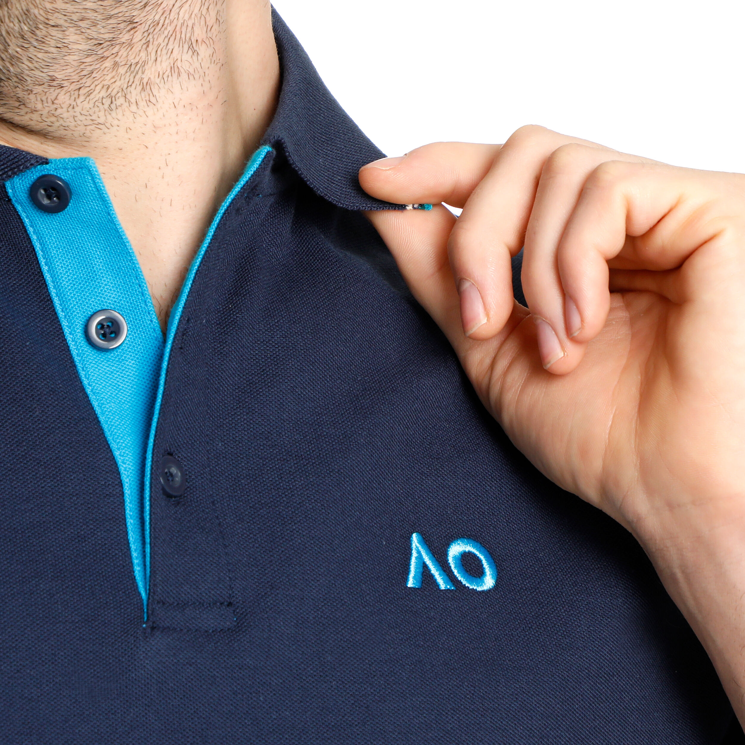AO Player Polo Herren - Dunkelblau, Blau