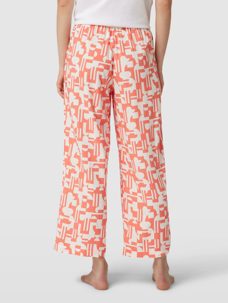 Pyjama-Hose mit Allover-Muster in koralle