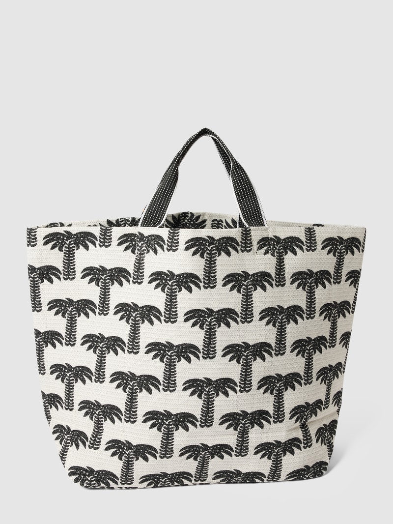 Shopper mit Allover-Motiv-Print in ecru
