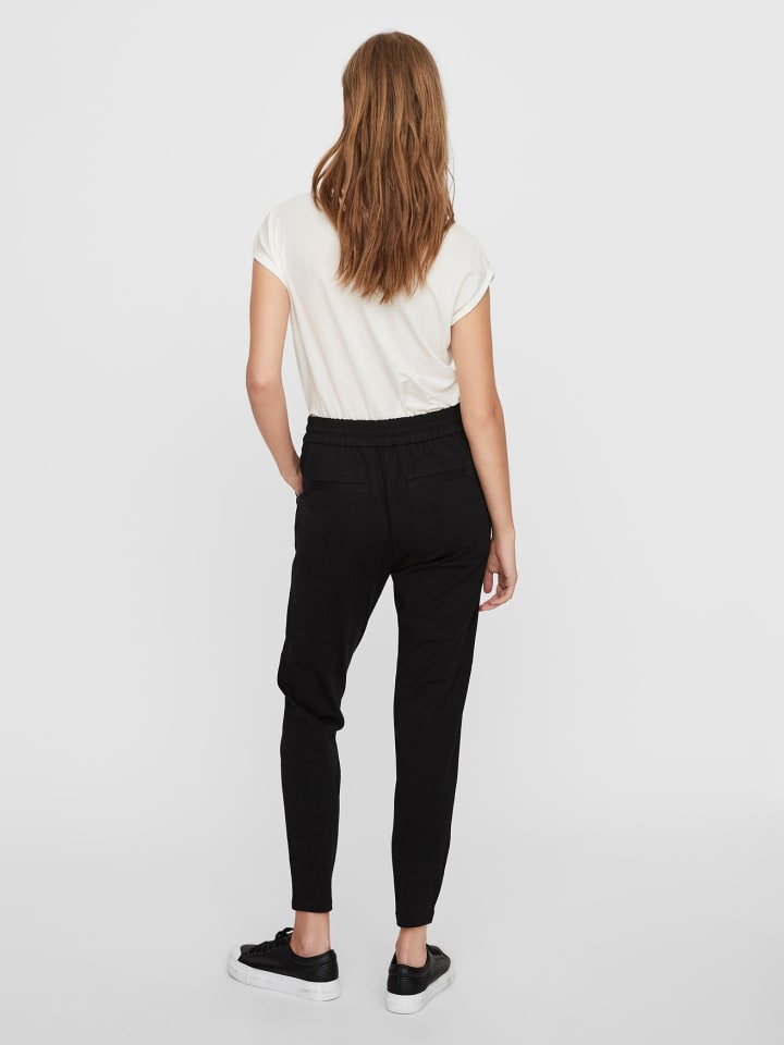 Vero Moda Lockere Stoffhose Stretch Pants mit Kordelzug VMEVA in Schwarz günstig kaufen