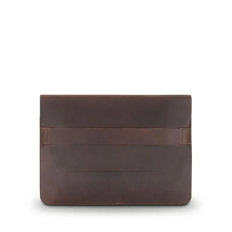 Buckle & Seam Leder Laptop Sleeve Terra 15 Zoll - Braun