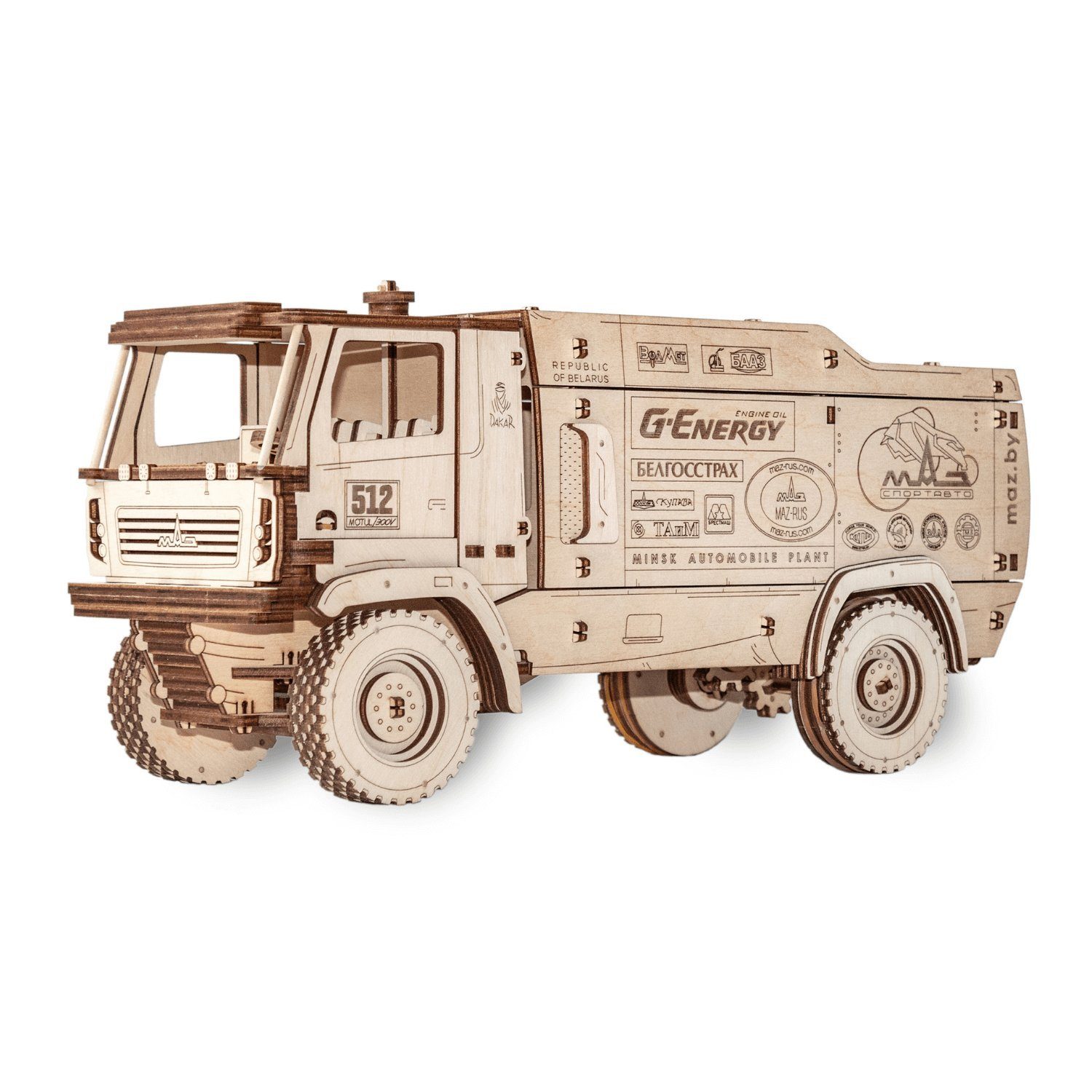 Eco Wood Art Puzzle Eco-Wood-Art Dakar Racing Truck MAZ 5309RR 1:20 Mechanisches, 306 Puzzleteile