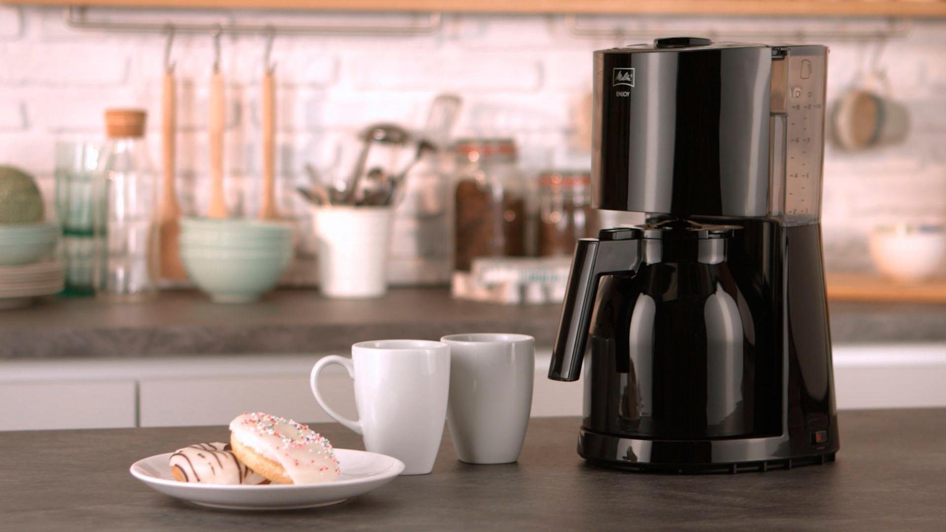 Melitta Filterkaffeemaschine Enjoy Therm 1017-06 schwarz, 1,1l Kaffeekanne, Papierfilter 1x4