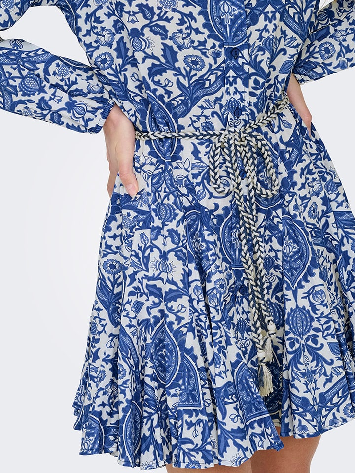 ONLY Kleid in Blau/ Weiß günstig kaufen