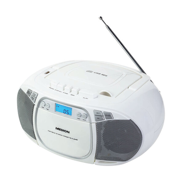 CD/MP3 Kassettenspieler E66476 (MD44176), weiß
