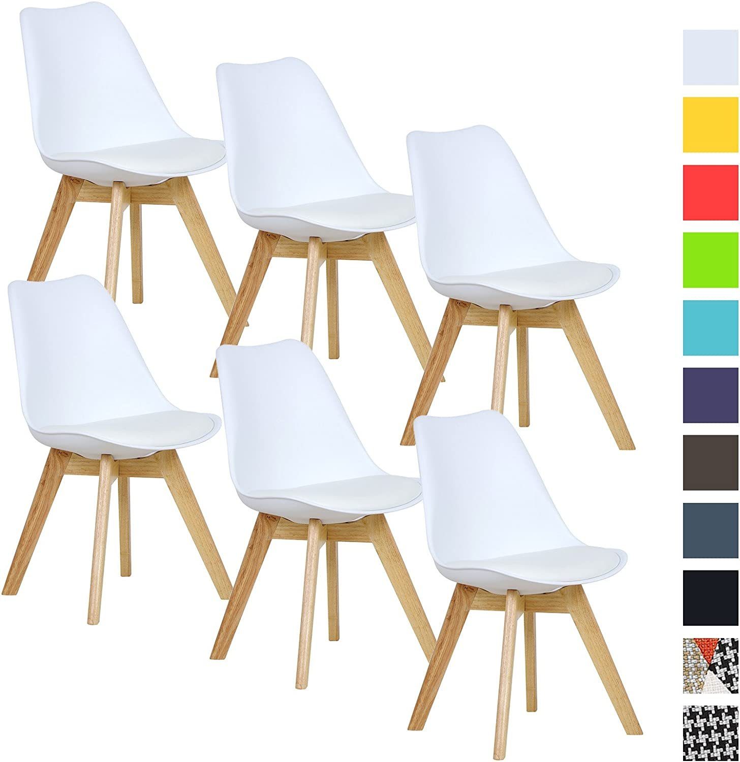 Woltu Esszimmerstuhl (Set, 6 St), Designstuhl Sitzfläche aus Kunstleder