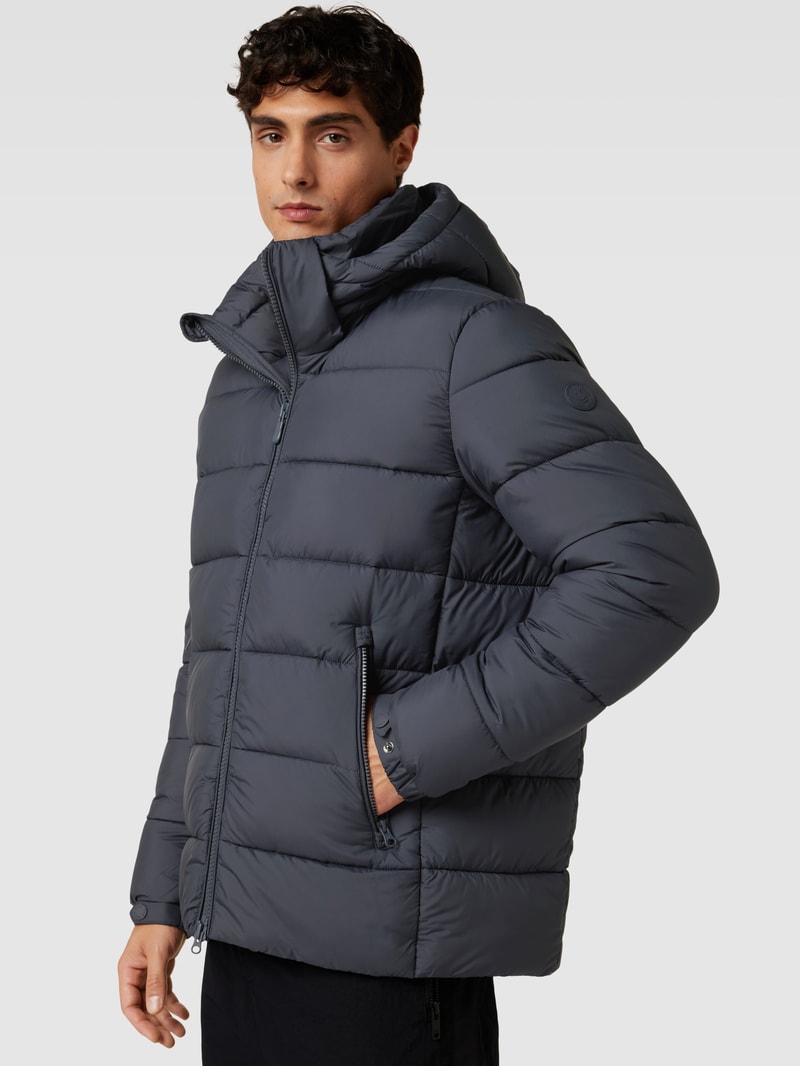 Steppjacke mit Label-Detail Modell 'BORIS' in anthrazit
