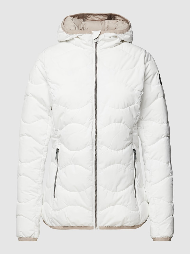 Jacke mit Label-Details in offwhite meliert