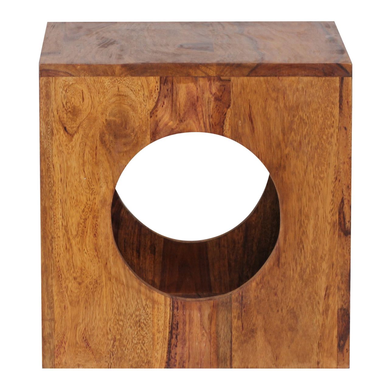 Wohnling Sheesham Massivholz Beistelltisch 35 x 35 cm Cube