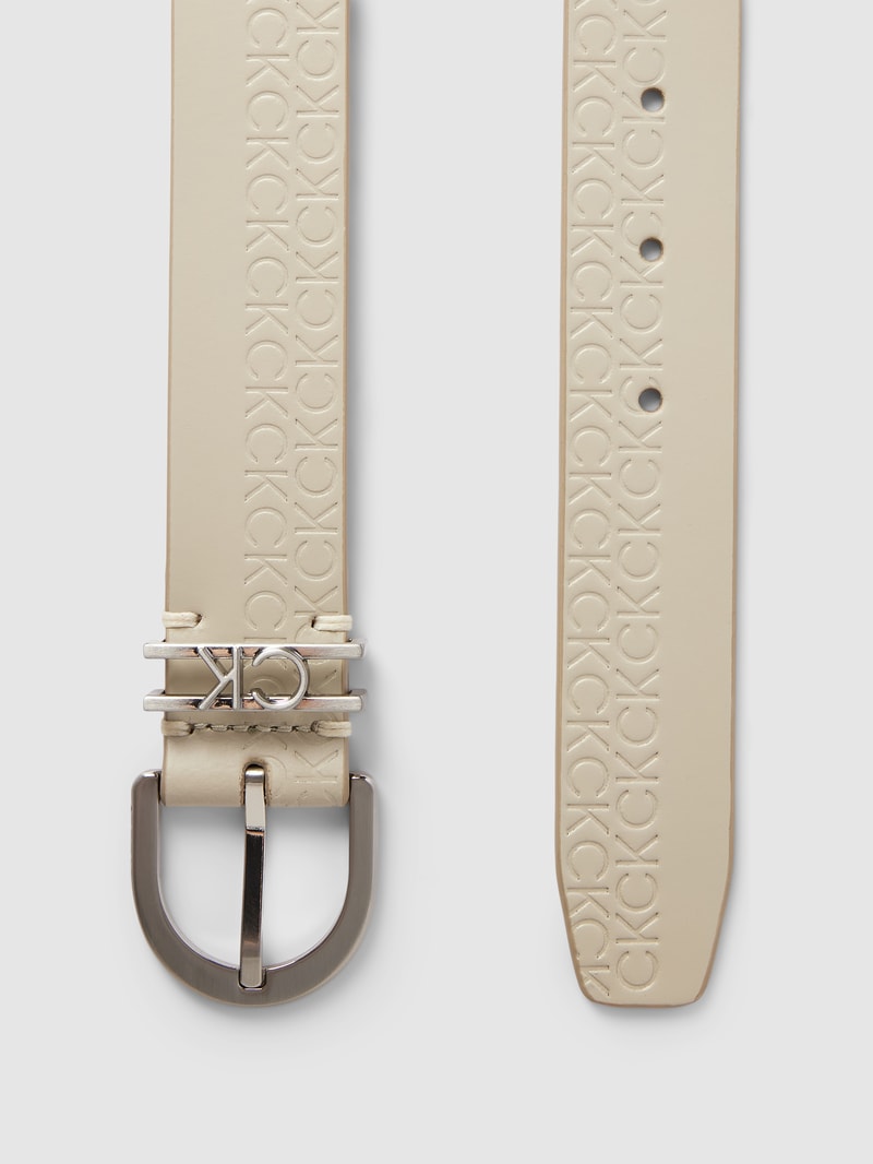 Gürtel aus Nappaleder mit Label-Details in beige