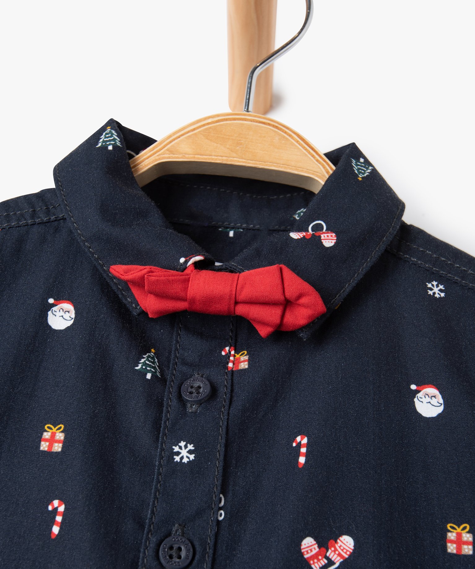 Chemise bébé Garçon à motifs de Nol avec noeud papillo... marine | GEMO