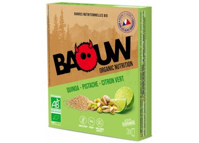 Baouw Étui 3 barres nutritionnelles bio - Quinoa - Pistache - Citron vert