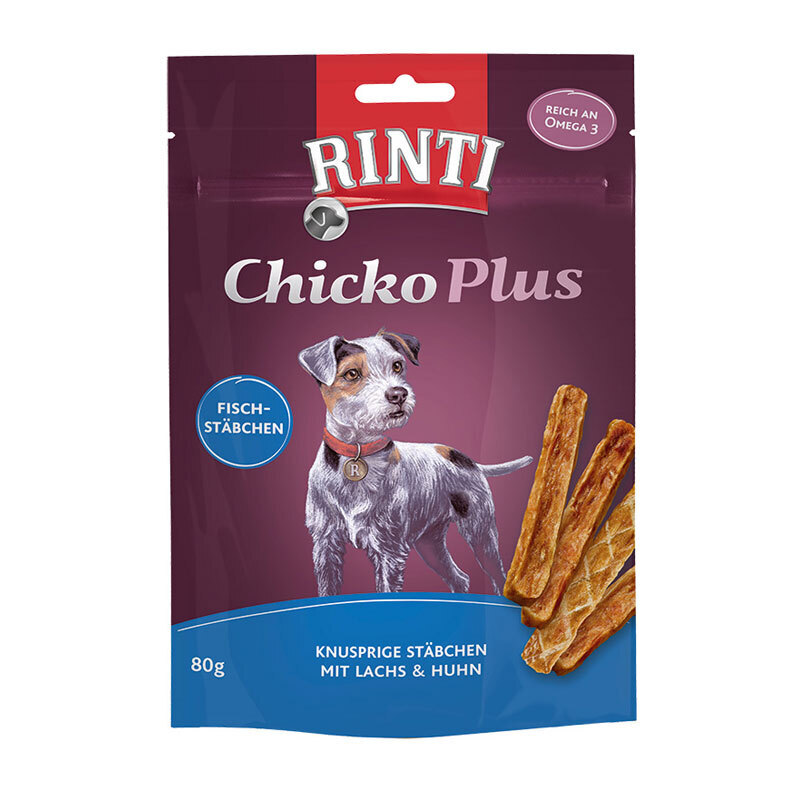 RINTI Snacks RINTI Chicko Plus 12x80g Fischstäbchen mit Huhn & Lachs