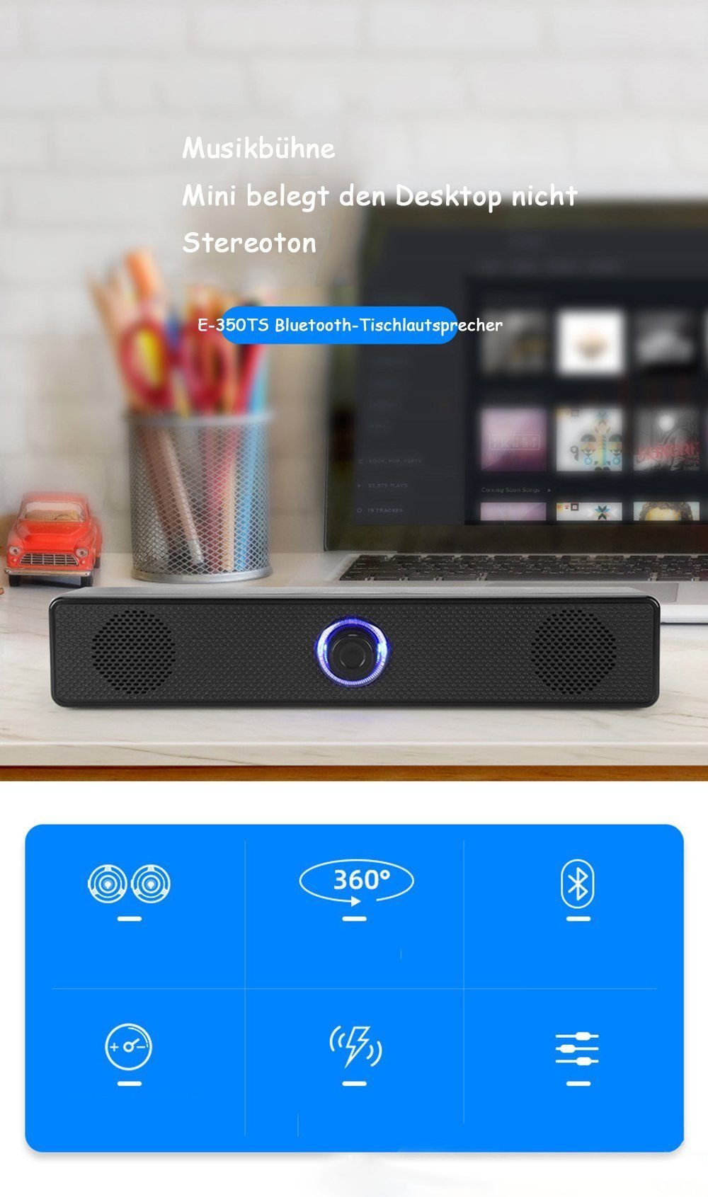 Gontence Soundbox-Computer,Intelligente Rauschunterdrückung Soundbar Soundbar