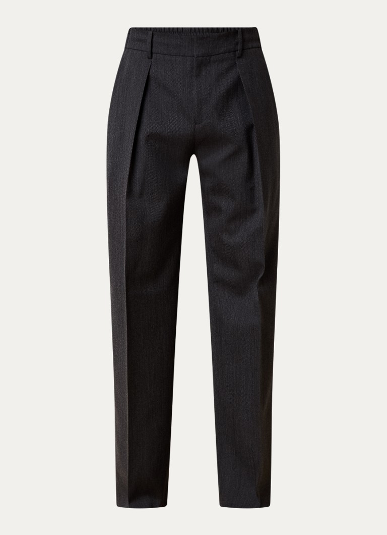 Pantaloni Burberry din lână cu croi larg și buzunare laterale