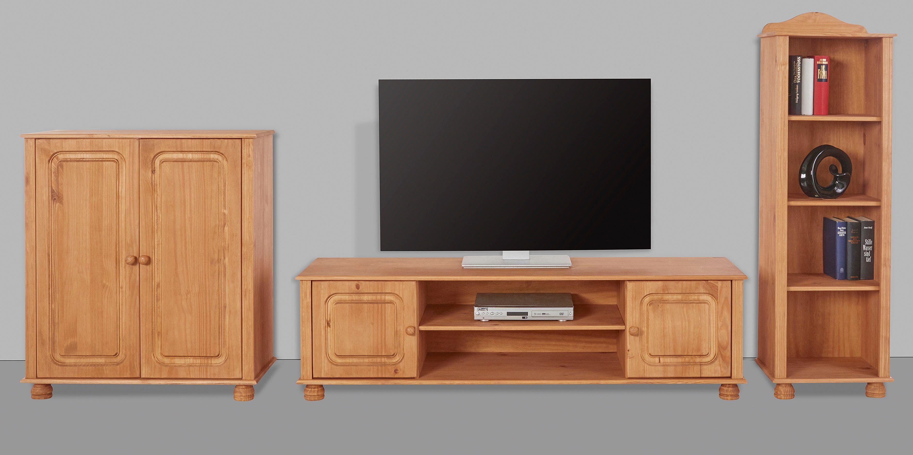 Home affaire Wohnwand Mette, (3-St), 1 Midischrank, 1 Bücherregal und 1 Lowboard ohne Wandboard