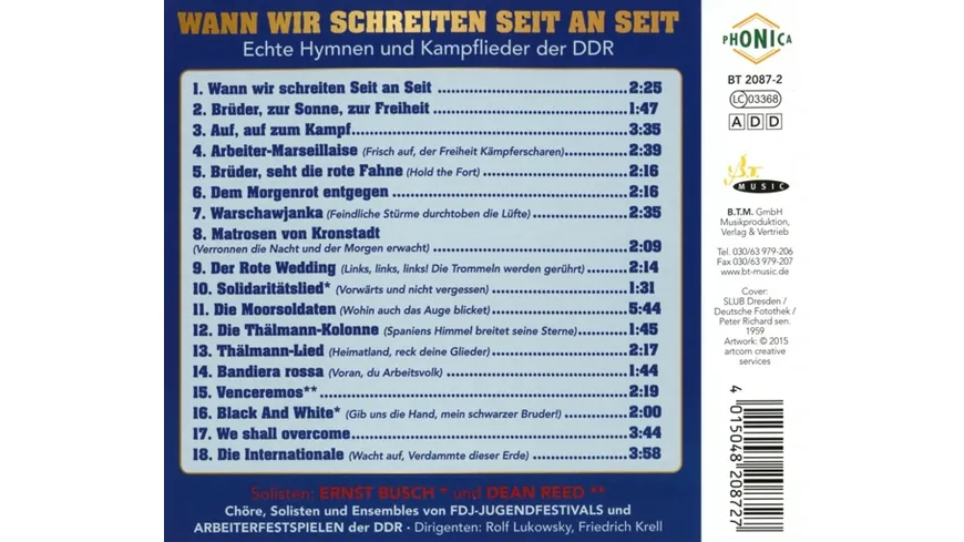 Wann Wir Schreiten Seit An Seit