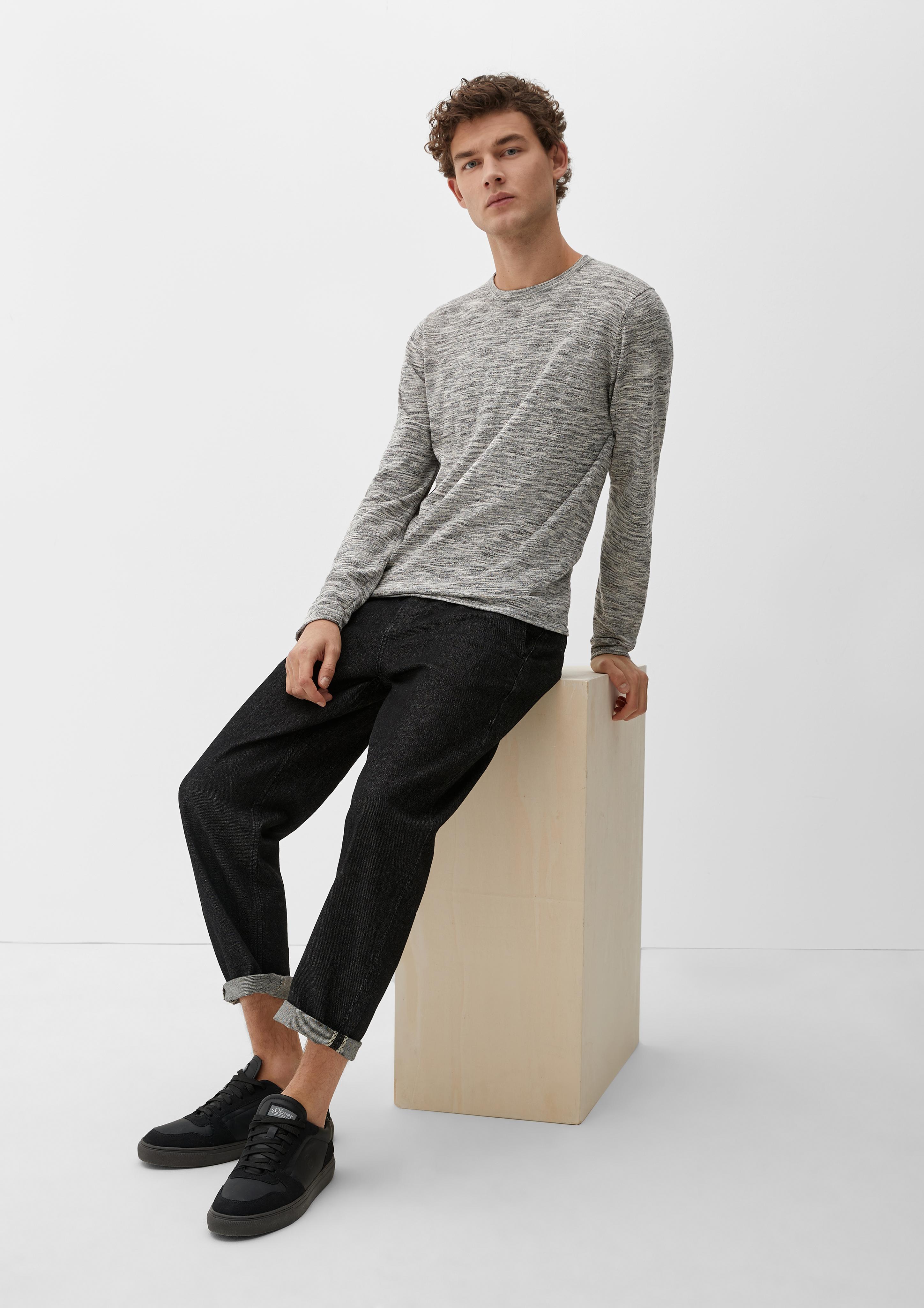 Melierter Feinstrickpullover  2129286-99X0