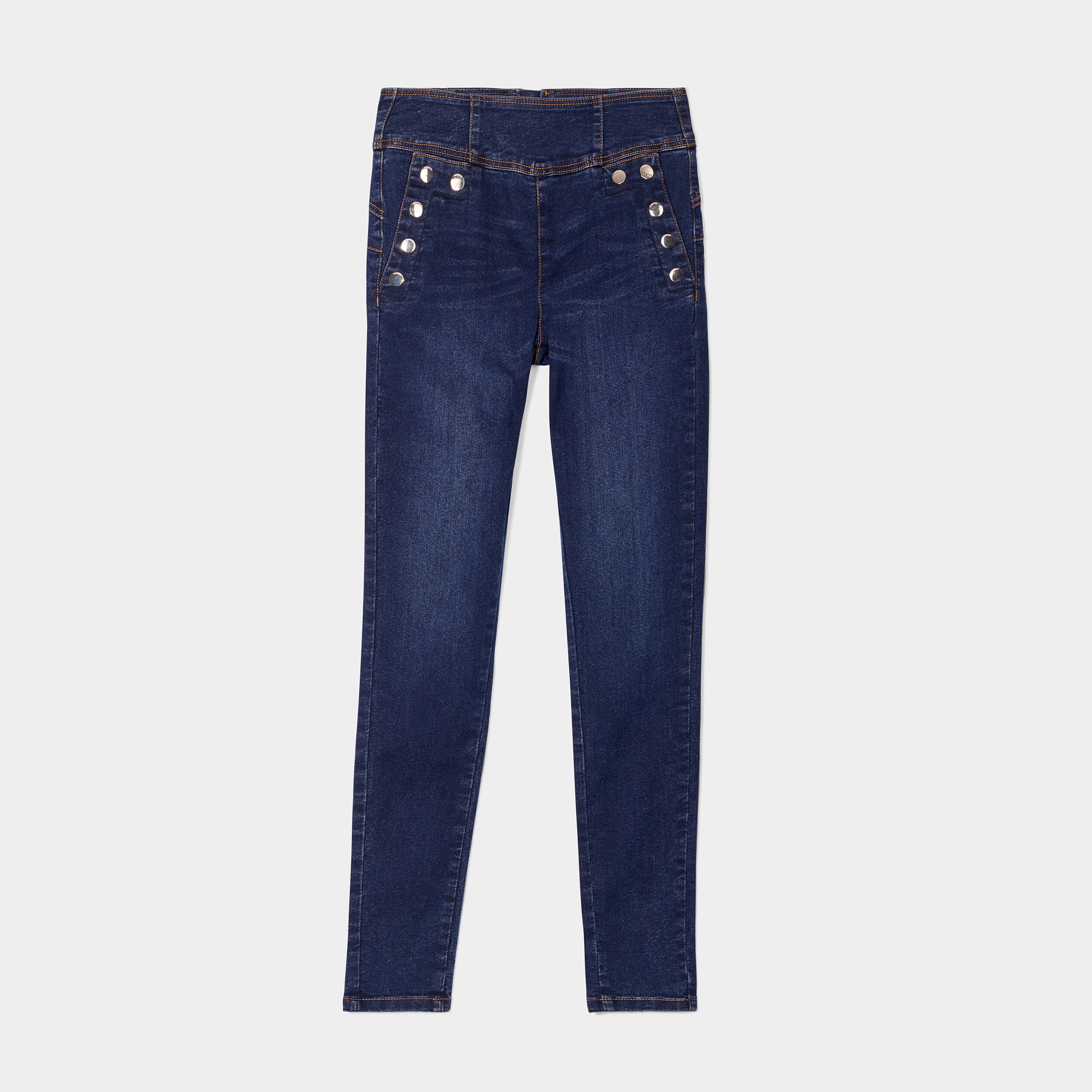 Jeans slim push-up à pont denim blue black femme | La Halle