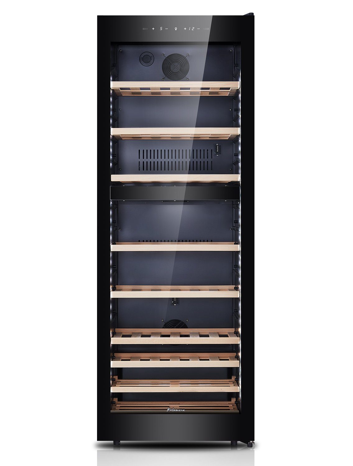 kalamera Weinkühlschrank KRC-266BFG Nouvelle version, für 84 Standardflaschen á 0,75l,2 Zonen