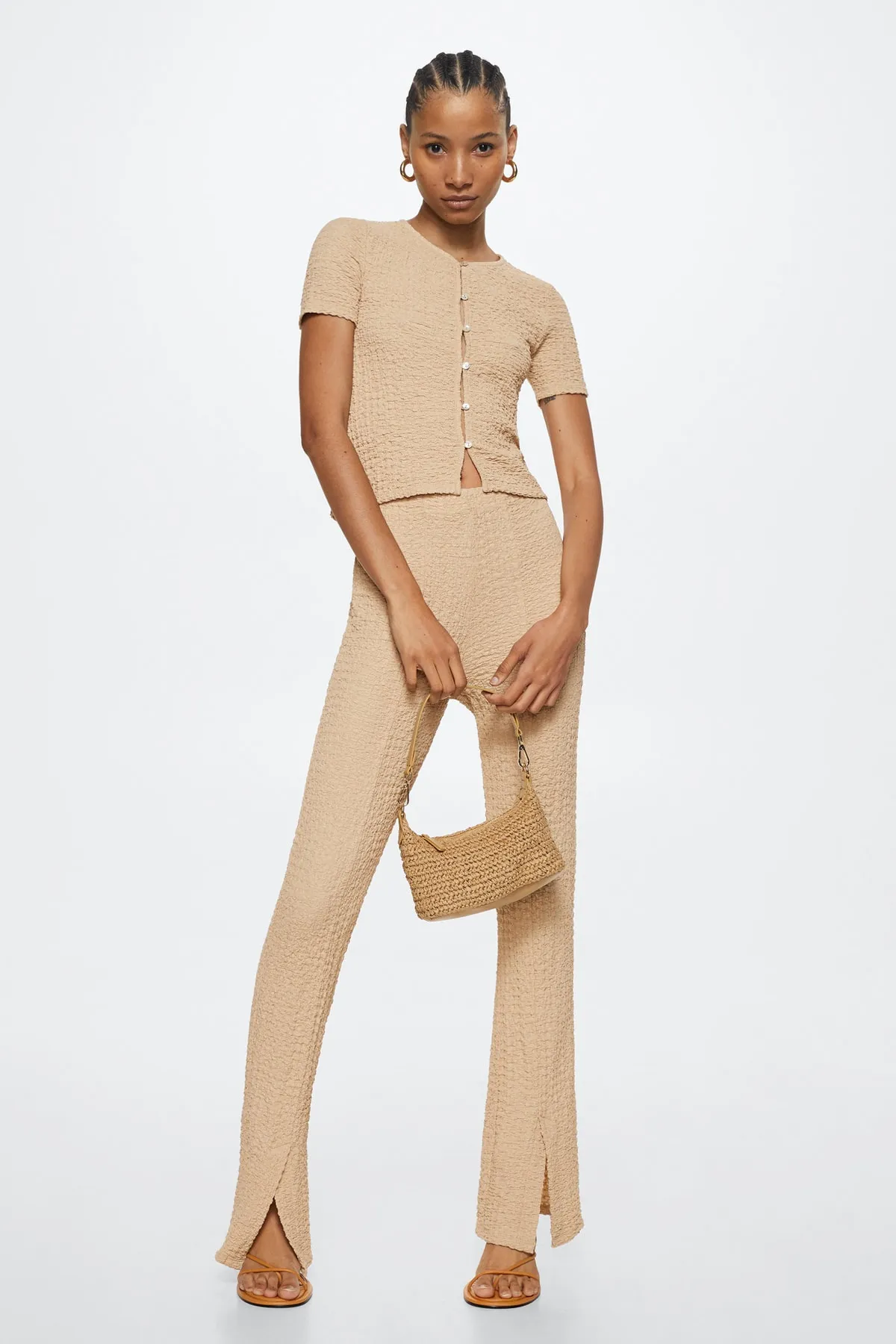 MANGO  Beige Damenhose 27089204