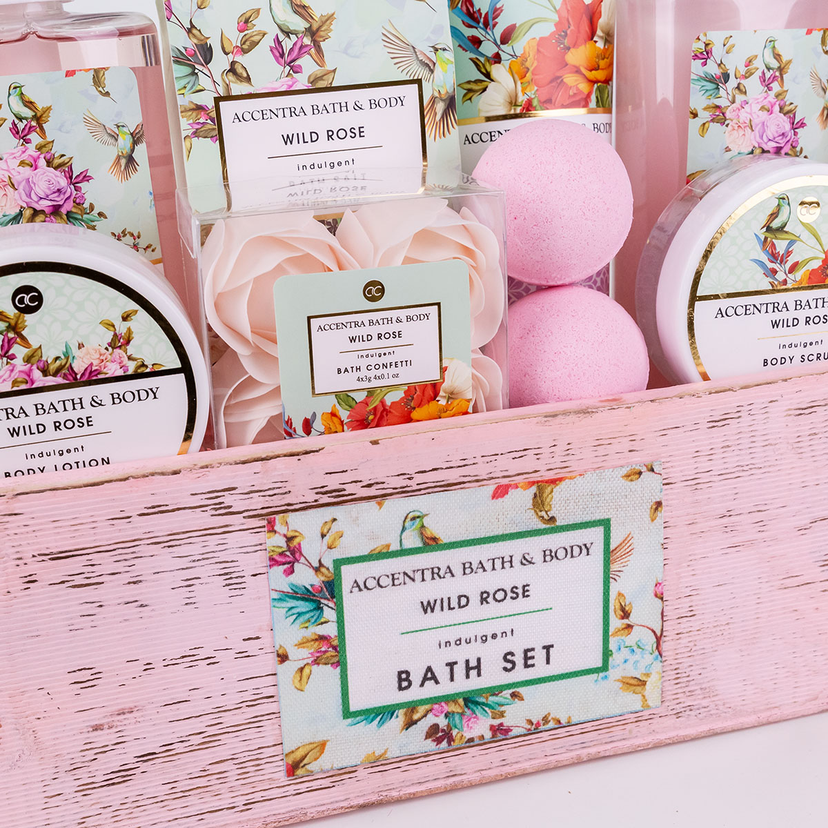 accentra Geschenkset VINTAGE FLORALS in Holzbox mit Tragegriff