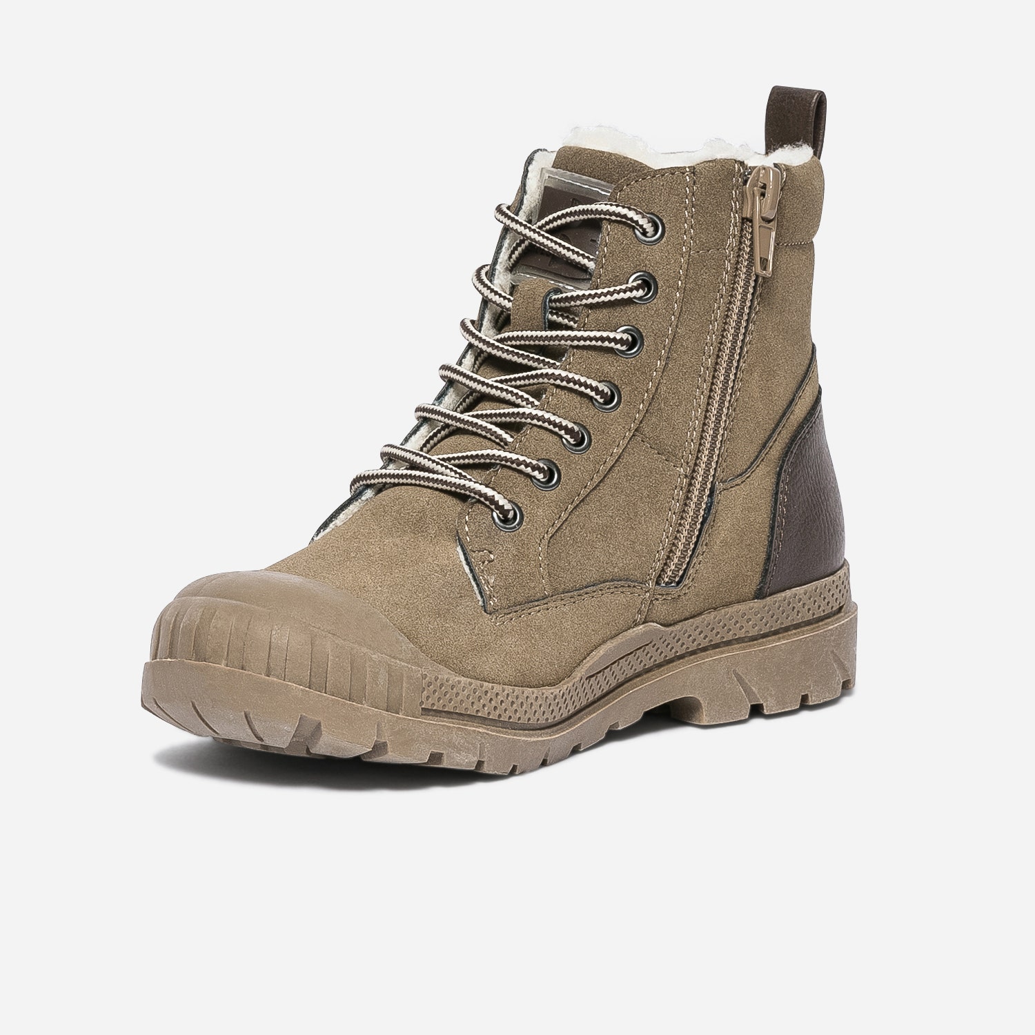 Boots à lacet BUGGY taupe suédé et fourré