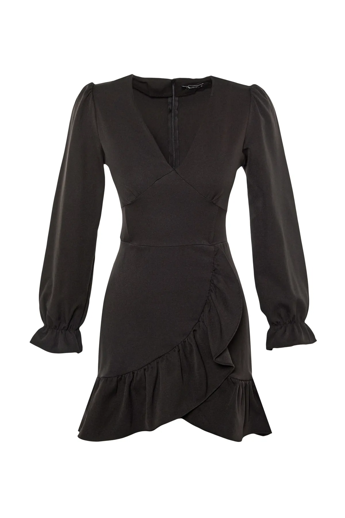 Trendyol Collection  Elegantes Abendkleid mit schwarzen Ärmeln und Details TPRAW23EL00244
