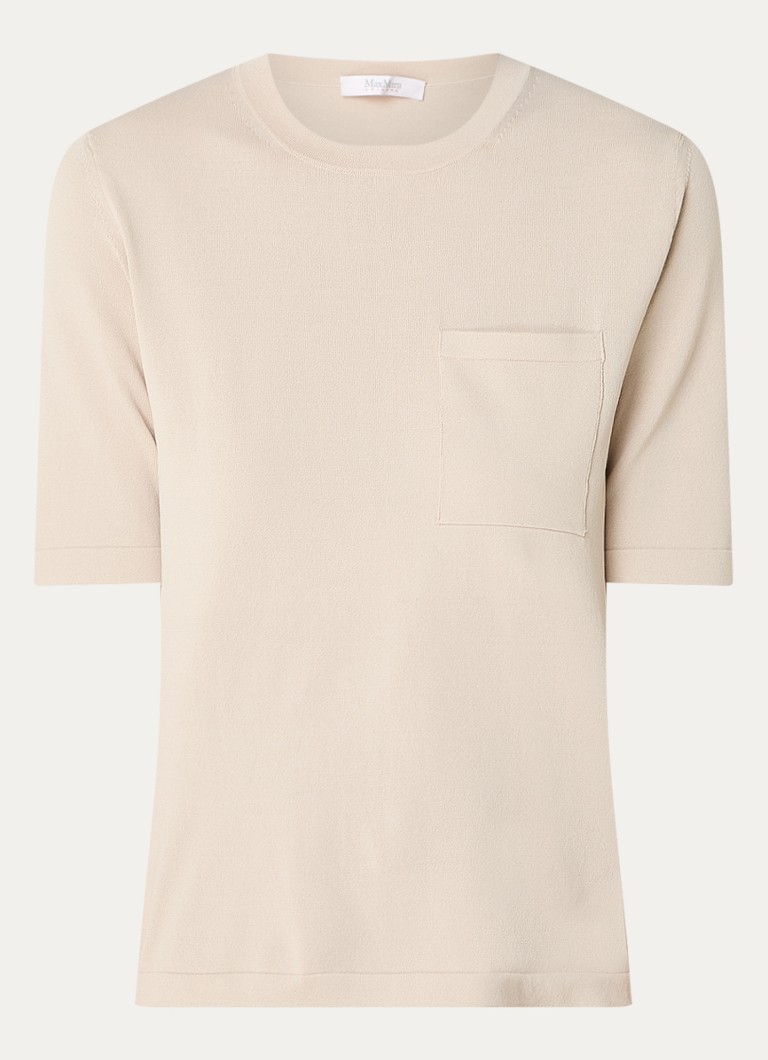 MaxMara Tahiti T-shirt with chest pocket and texture