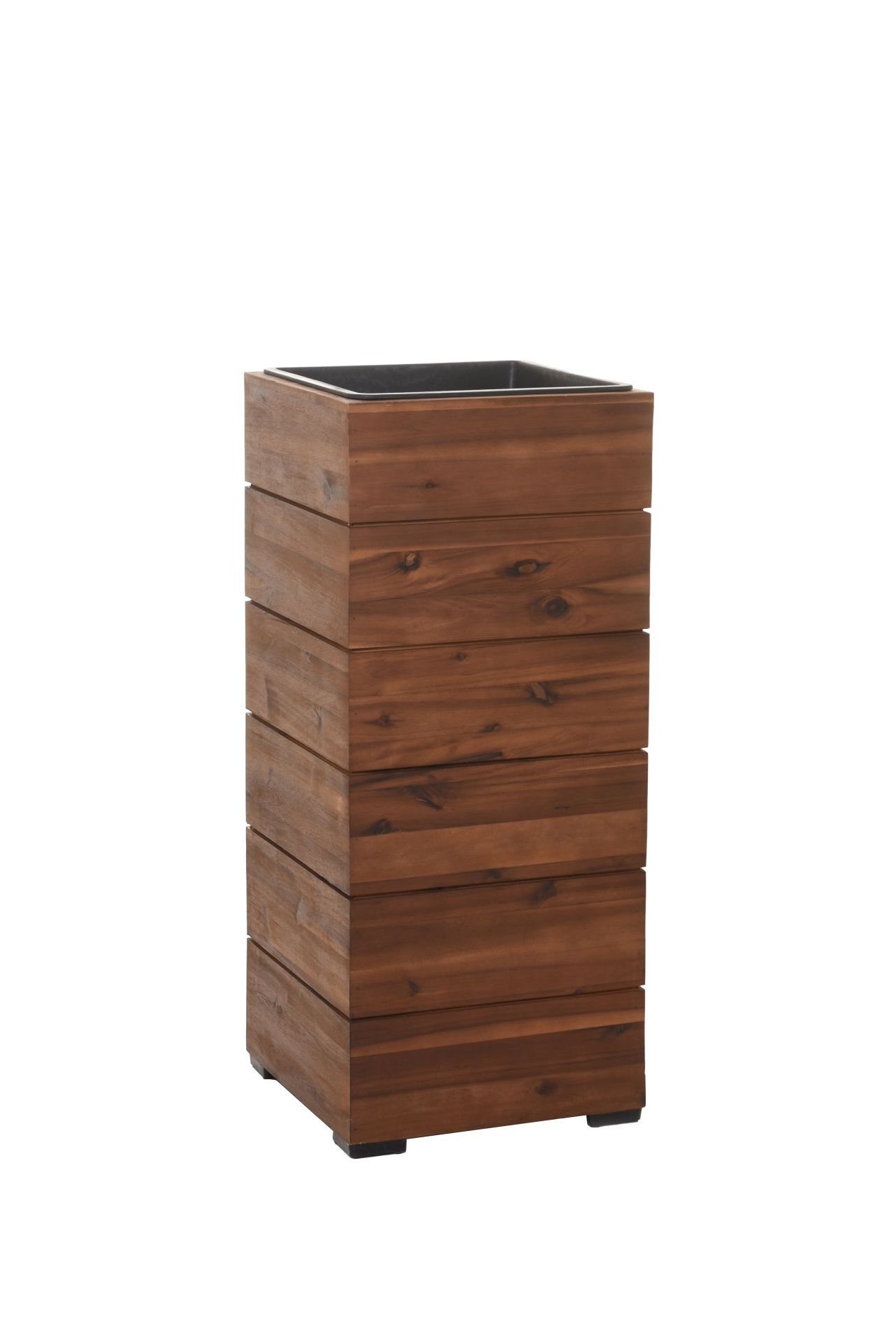 VIVANNO Pflanzkübel Pflanzkübel Blumenkübel Holz BLOCK Säule mit Einsatz - 43x43x80 cm