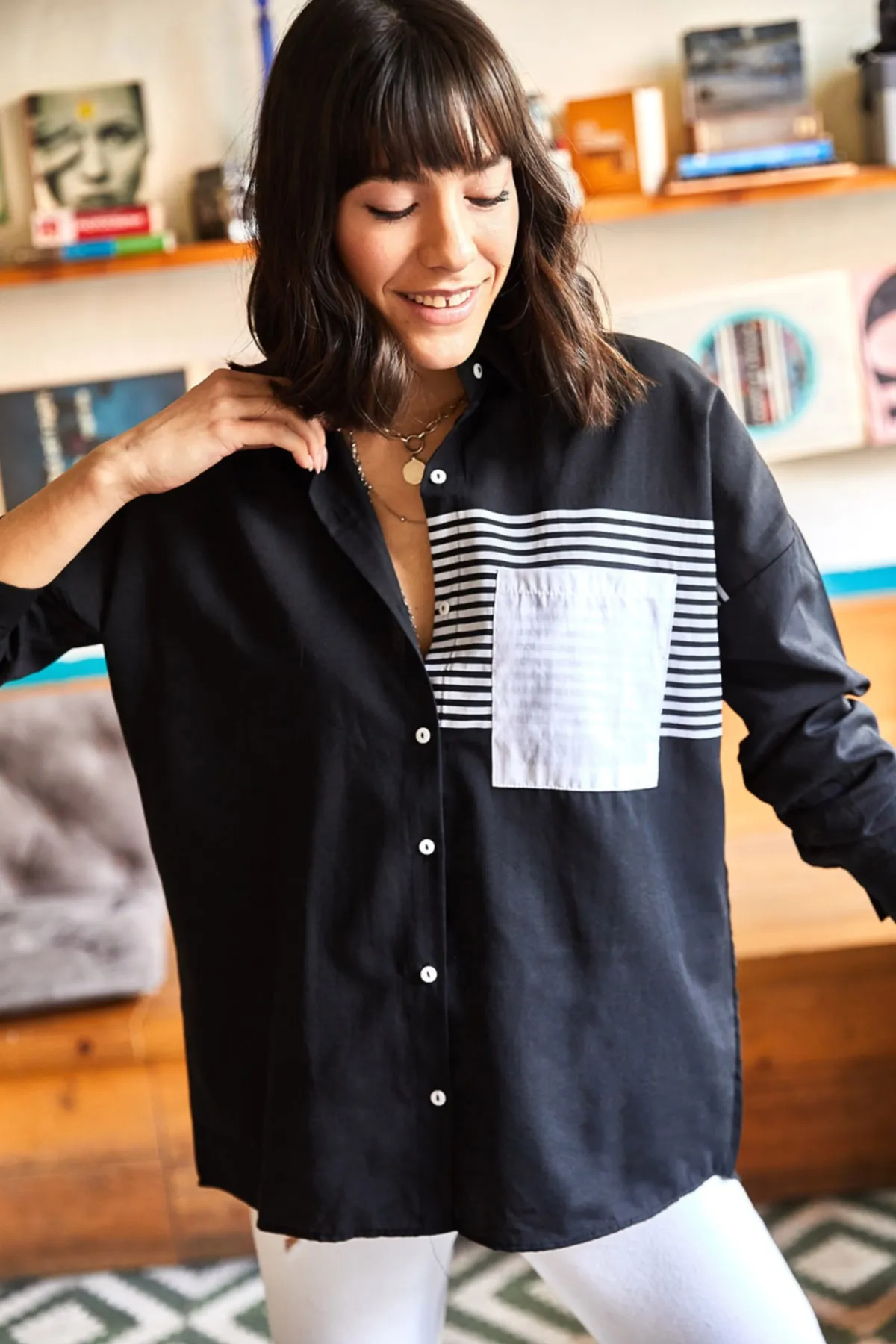 Olalook  Hemd - Schwarz - Oversized