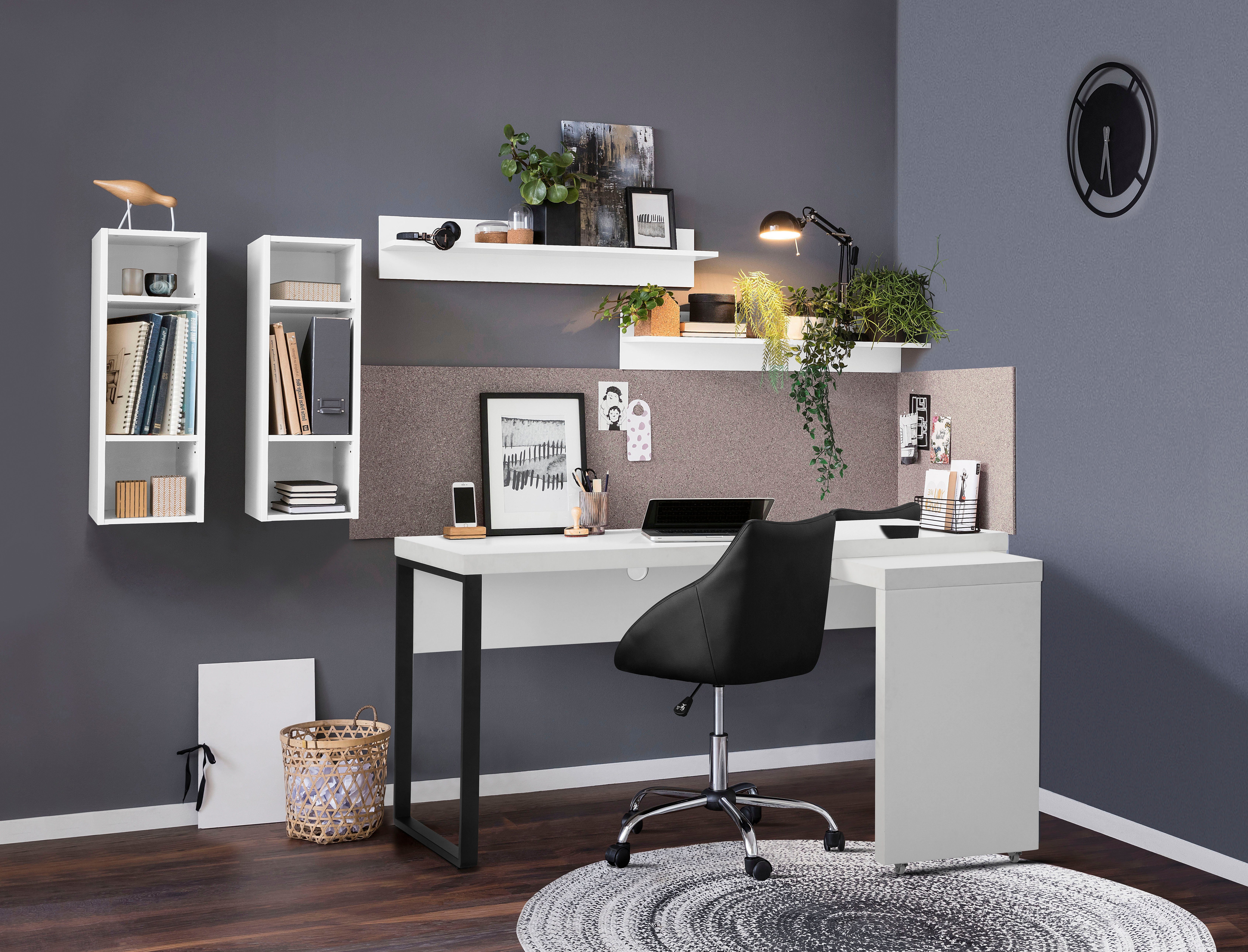 Places of Style Schreibtisch Maniago, mit rollbarem Element für mehr Arbeitsfläche, 140x81-131 cm