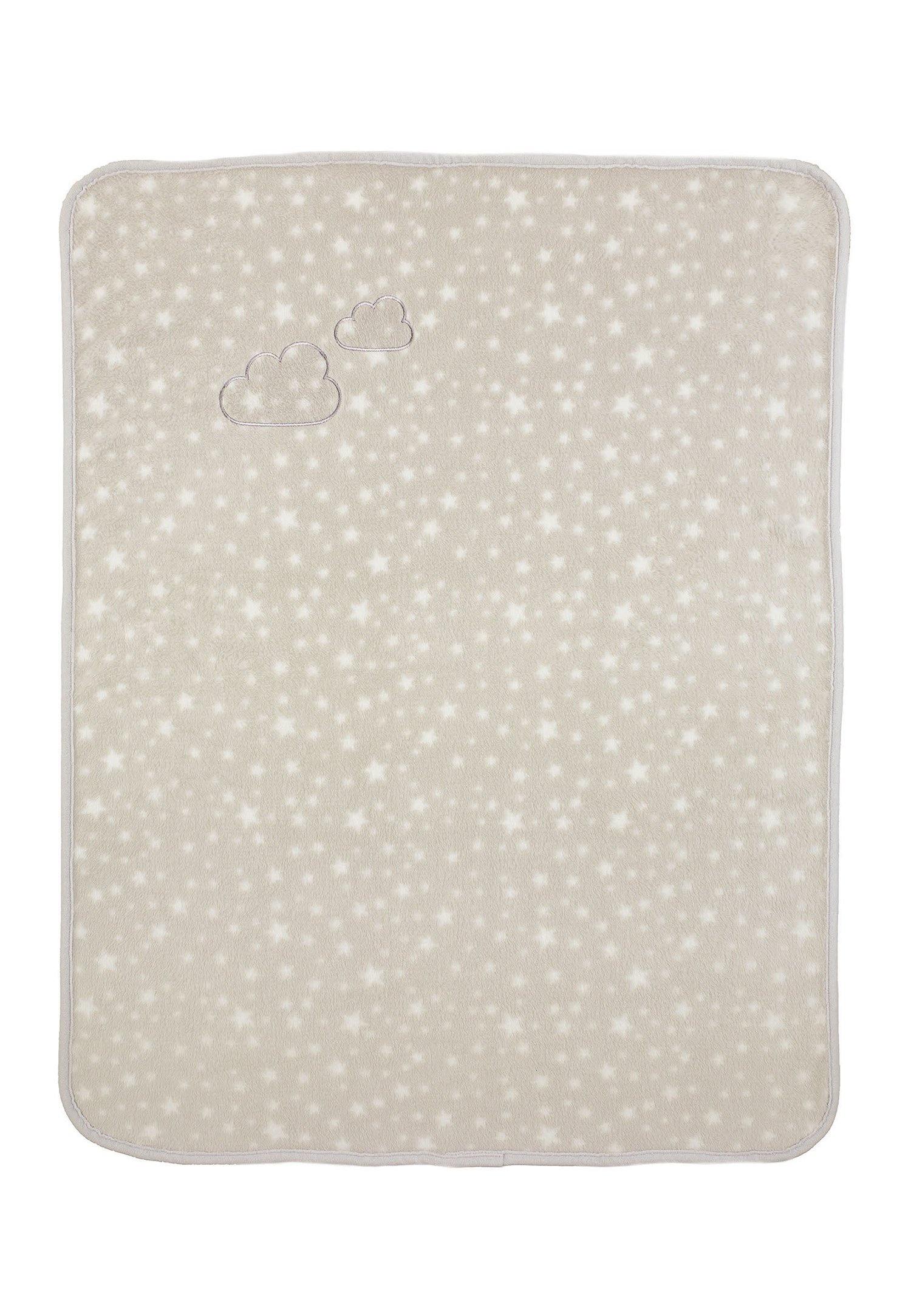 Plüsch-Decke Schaf Stanley in Grau/Ecru, 100x75cm