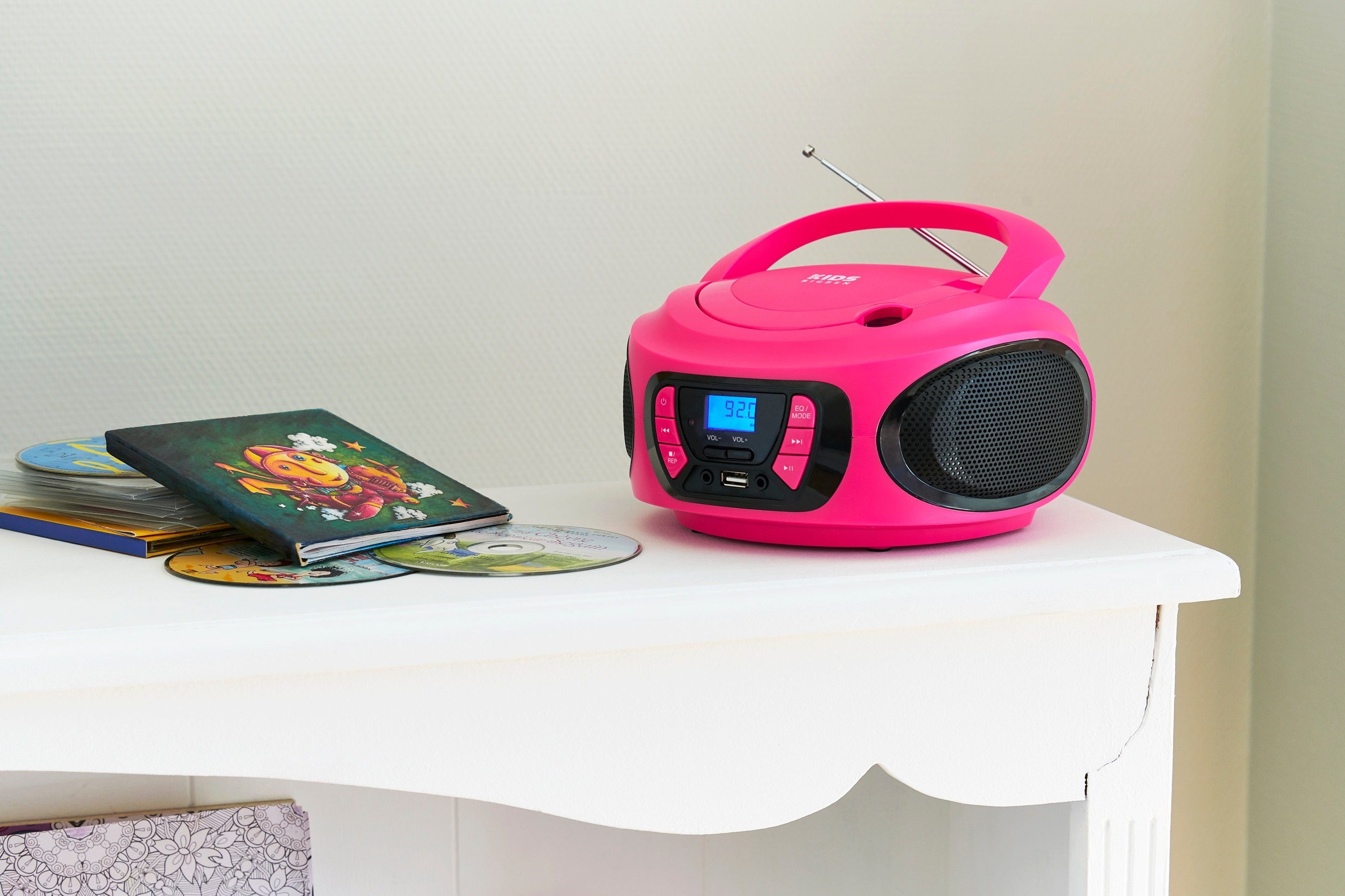 BigBen Kids Tragbares CD/Radio AU387292 USB/BT pink CD-Radiorecorder (FM-Tuner)